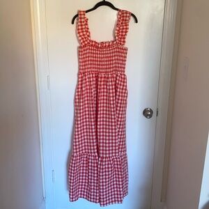 Holiday, Christmas New Year’s Eve Red and white long checkered dress